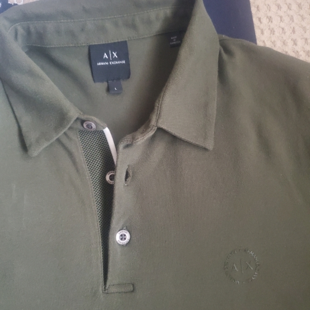 Armani Exchange Men's Olive Green Polo Shirt